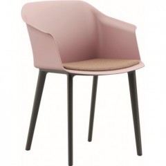 Plastová jednací židle s čalouněným sedákem DESIGNE 16 - nosnost 120 kg 