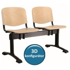 Dřevěná lavice do čekáren  KLASIK 42 - 2-5 sedadel - výběr barevného prvedení 