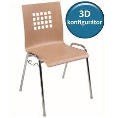 Jednací židle KLASIK 52B dřevěná - nosnost 140 kg - výběr barvy dřeva 