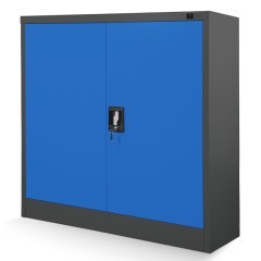 JAN NOWAK - Kovová policová skříň se zámkem  BETA eco - antracit/modrá - rozměr 93x90 cm 