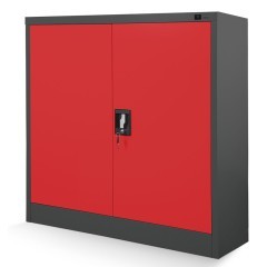 JAN NOWAK - Kovová policová skříň se zámkem  BETA eco - antracit/červená - rozměr 93x90 cm 