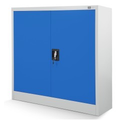 JAN NOWAK - Kovová policová skříň se zámkem  BETA eco - šedá/modrá - rozměr 93x90 cm 