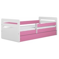 Dětská postel TOMI se zábranou - 180x80 cm - růžová - výběr barevného provedení