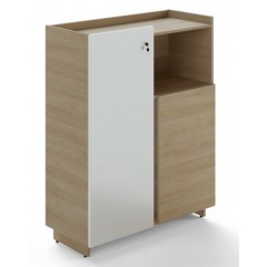 Kancelářská skříň TRIVEX - dub pískový/bílá - výška 134 cm 