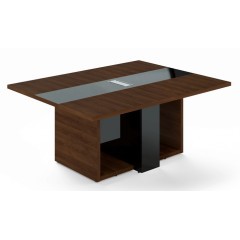 Jednací stůl TRIVEX -  180x140 cm - dub Charleston/černá