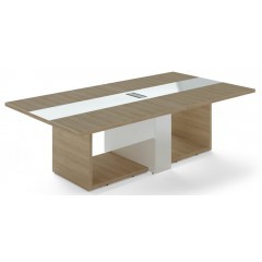 Jednací stůl TRIVEX -  260x140 cm - dub pískový/bílá 