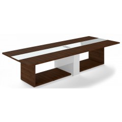 Jednací stůl TRIVEX -  360x140 cm - dub Charleston/bílá 