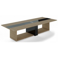 Jednací stůl TRIVEX -  360x140 cm - dub pískový/černá