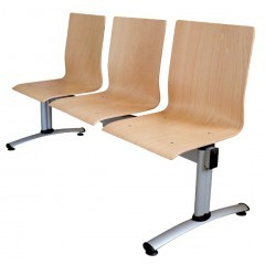 Dřevěná lavice do čekáren Multised DIMP - 2-5 sedadel - výběr moření