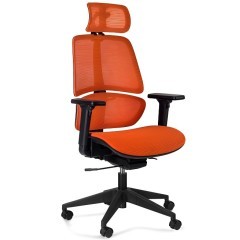 Kancelářské křeslo Ergo s podhlavníkem - síť - nosnost 130 kg - orange