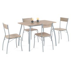 Jídelní set  pro čtyři  HANS SON - dekor dub sonoma, stůl rozměr 110x70 cm 