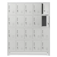 JAN NOWAK - Kovová skříň s úložnými boxy ROB BHP 20 dveří  -šedá - rozměr 172x136 cm 