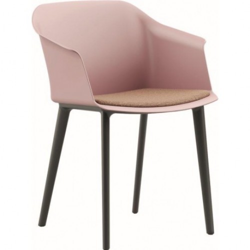 Plastová jednací židle s čalouněným sedákem DESIGNE 16 - nosnost 120 kg 