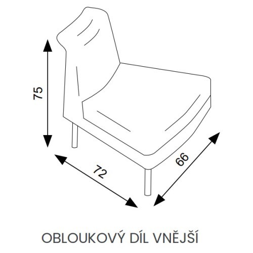 Modulární prvek UNYO - oblouk vnější -  nosnost 120 kg