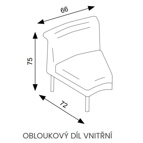 Modulární prvek UNYO - oblouk vnitřní -  nosnost 120 kg