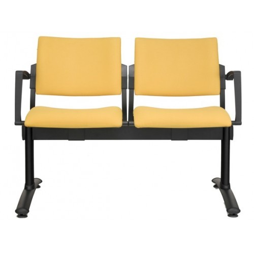 Čalouněná lavice do čekáren  EMPIRE 66 -  2-5 sedák - černé plastové prvky 
