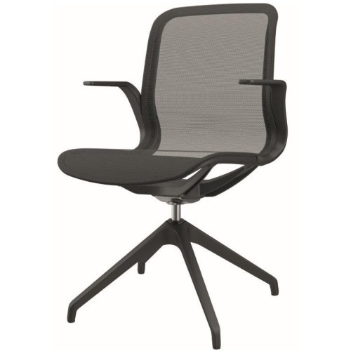 Jednací židle EMPIRE PROKUR 6 otočná - nosnost 130 kg - ČERNÁ 