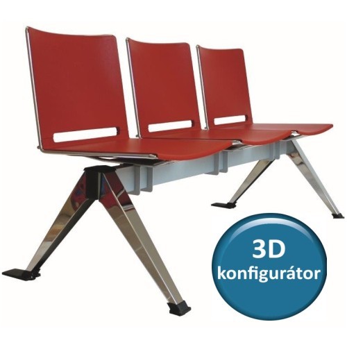 Plastová lavice do čekáren EMPIRE 52 - 2-5 sedák - výběr barevného provedení 