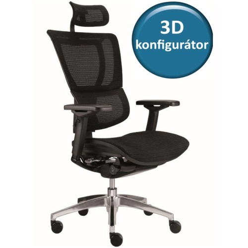 Kancelářské křeslo EMPIRE 26A - opěrák i sedák síť- nosnost 130 kg - černé 