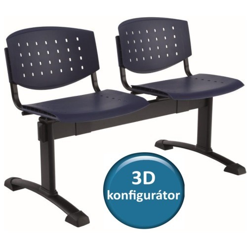 Plastová lavice do čekáren LAYER - 2-5 sedadel - výběr barevného provedení 