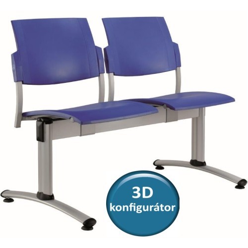 Plastová lavice do čekáren EMPIRE 66  - 2-5 sedák - výběr barevného provedení 