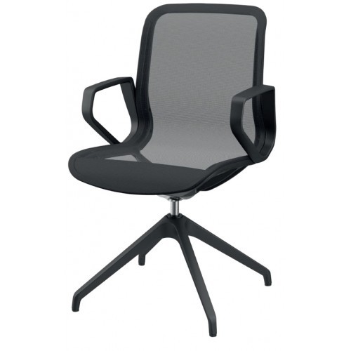 Jednací židle EMPIRE PROKUR 6 otočná - nosnost 130 kg - ČERNÁ 