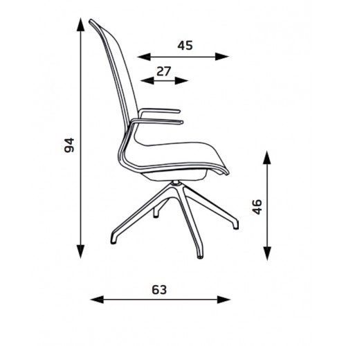 Jednací židle EMPIRE PROKUR 6 otočná - nosnost 130 kg - ČERNÁ 