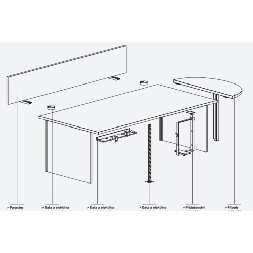 Kancelářský stůl FALA 104 - rozměr  180x80 cm - výběr barevného provedení 
