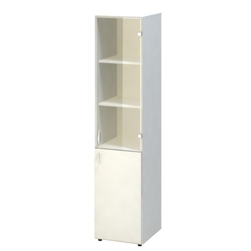 Policová skříň FALA 230 se sklem úzká pravá - rozměr  178x40 cm - výběr barevného provedení 