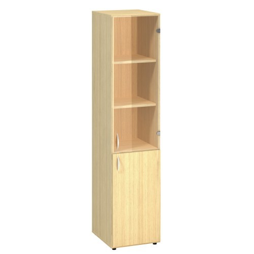 Policová skříň FALA 230 se sklem úzká pravá - rozměr  178x40 cm - výběr barevného provedení 