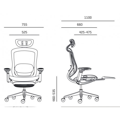 Kancelářská židle BOT + FOOT - nosnost 130 kg - síť 