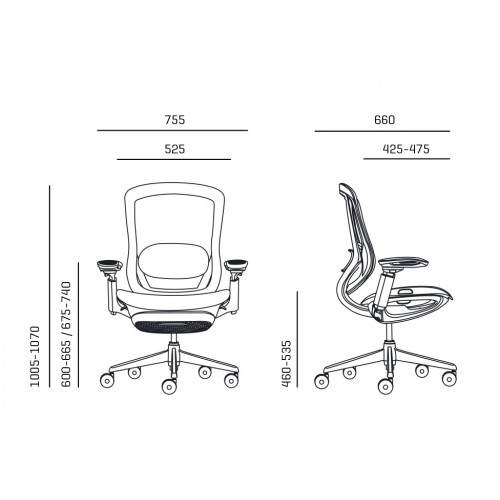 Kancelářská židle BOT PERF - nosnost 130 kg - síť 
