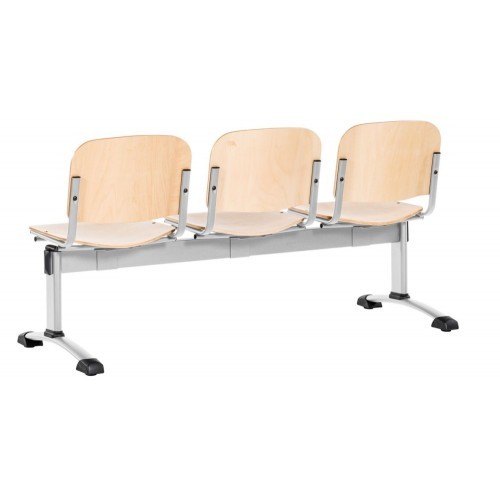 Dřevěná lavice do čekáren 112X LN - 2-5 sedadel - přírodní buk 