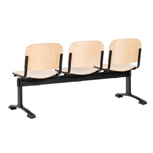 Dřevěná lavice do čekáren 112X LN - 2-5 sedadel - přírodní buk 