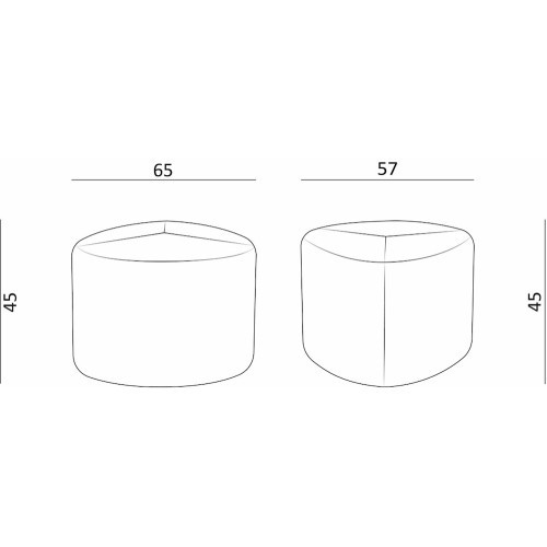 Čalouněný sedací prvek STONE 01 - nosnost 120 kg - rozměr 65x57 cm 