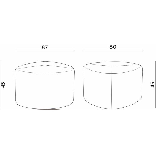 Čalouněný sedací prvek STONE 02 - nosnost 120 kg - rozměr 87x80 cm 