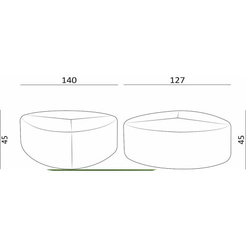 Čalouněný sedací prvek STONE 03 - nosnost 120 kg - rozměr 140x127 cm 