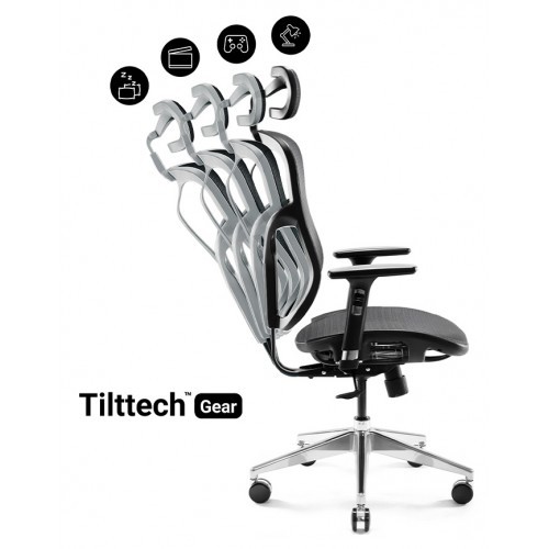 Kancelářské křeslo BASIC V černá/šedá- nosnost 150 kg 