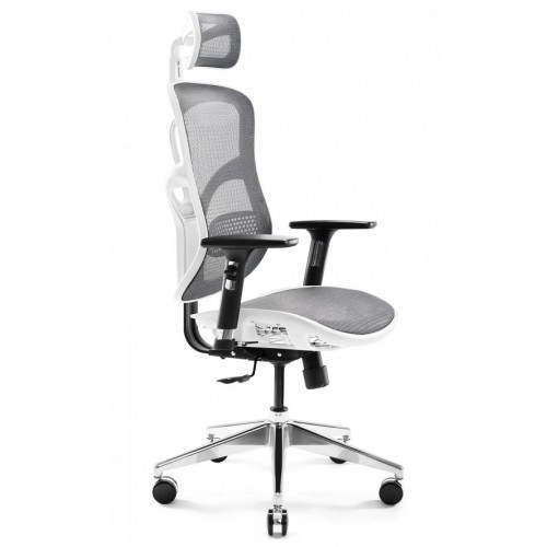 Kancelářské křeslo BASIC V bílá/šedá - nosnost 150 kg 