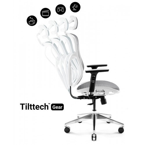Kancelářské křeslo BASIC V bílá/šedá - nosnost 150 kg 