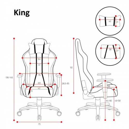Herní křeslo DEVIL X ONE - černé - nosnost 160 kg  - 3 velikosti křesla