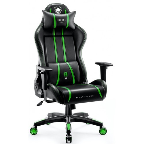 Herní křeslo DEVIL X ONE - černá/zelená - nosnost 160 kg - 6 let záruka