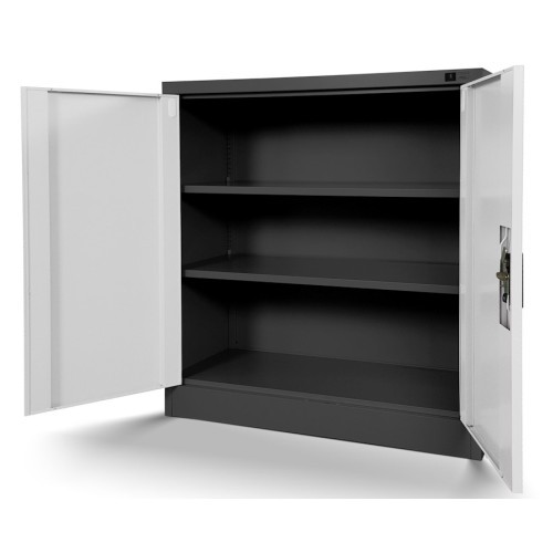 JAN NOWAK - Kovová policová skříň se zámkem  BETA eco - antracit/bílá - rozměr 93x90 cm 