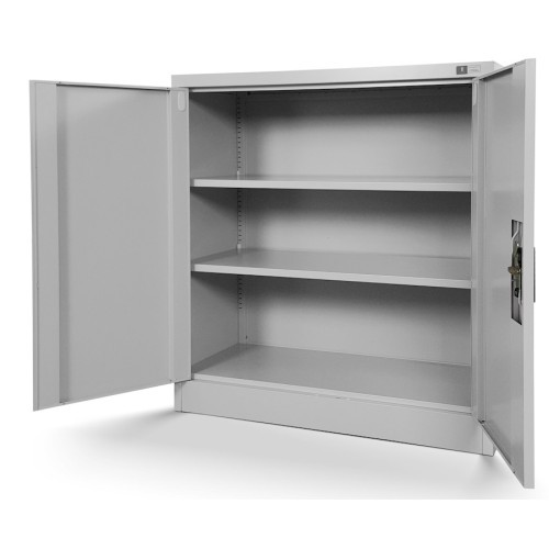 JAN NOWAK - Kovová policová skříň se zámkem  BETA eco - šedá - rozměr 93x90 cm 