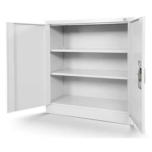 JAN NOWAK - Kovová policová skříň se zámkem  BETA eco - bílá - rozměr 93x90 cm 