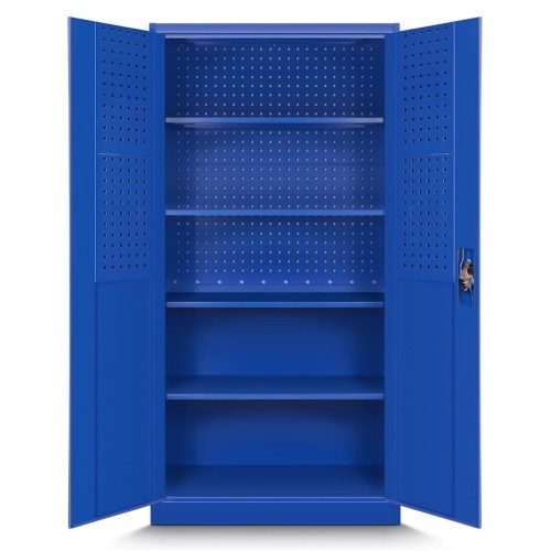 JAN NOWAK - Kovová skříň na nářadí RUNO - modrá -  rozměr 185x92 cm - zámek 