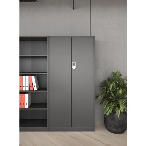 JAN NOWAK - Kovová policová skříň s elektronickým zámkem  DANY - antracit  - rozměr 185x90 cm 