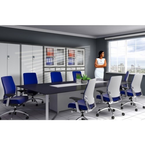 JAN NOWAK - Kovová policová skříň s elektronickým zámkem  DANY - šedá  - rozměr 185x90 cm 