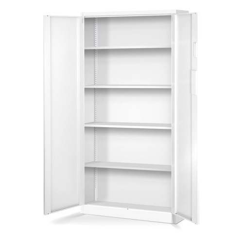 JAN NOWAK - Kovová policová skříň s elektronickým zámkem  DANY - bílá - rozměr 185x90 cm 