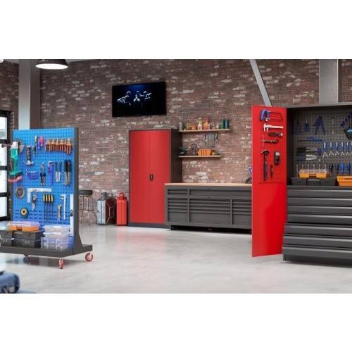 JAN NOWAK - Kovová skříň na nářadí AREK - blue -  rozměr 185x92 cm - zámek 